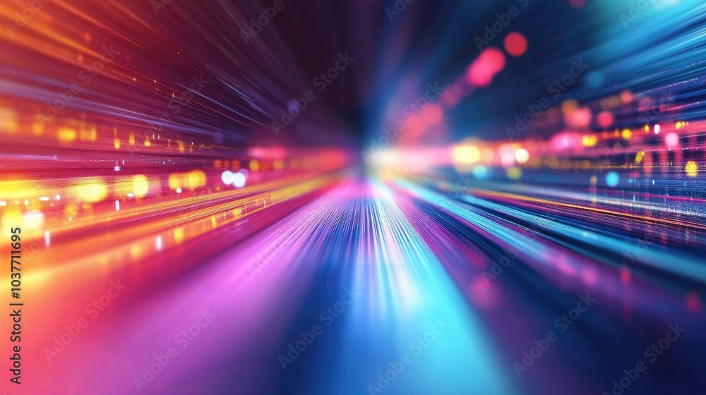 Poster horizontal vibrant abstract design element featuring a colorful blurred background
