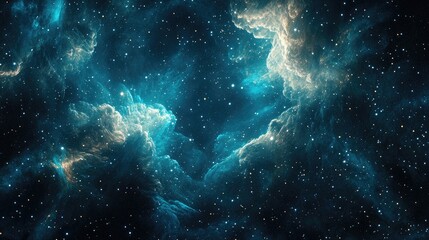 Fototapeta premium Blue dark night sky with numerous stars in a 3D cartoon rendering Space background