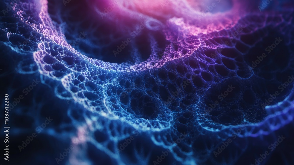 Poster fantasy 3d visualization featuring an isolated abstract fractal against a dark backdrop created thro