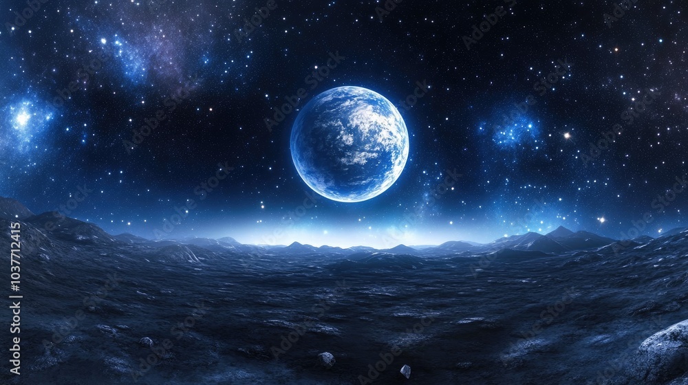 Poster 360 degree space background with nebula and stars equirectangular projection environment map in 3d c