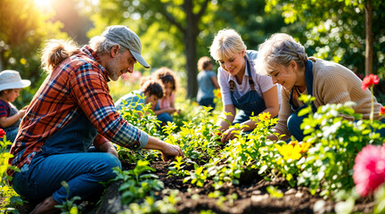 Multi-Generational Family Gardening Together