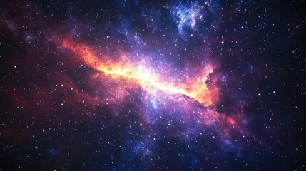 Fototapeta premium Deep space art with a starlight nebula in a galaxy presented in a 3D cartoon rendering set against a cosmic background