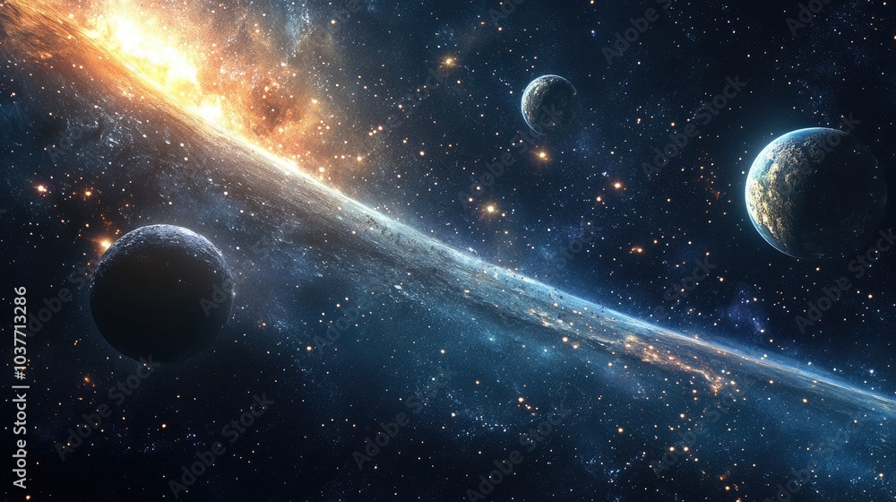 Poster 4k quality and realistic appearance of a 3d cartoon rendering set in space