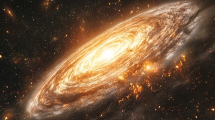 Fototapeta premium 3D cartoon rendering featuring a nebula and galaxy in starry deep outer space