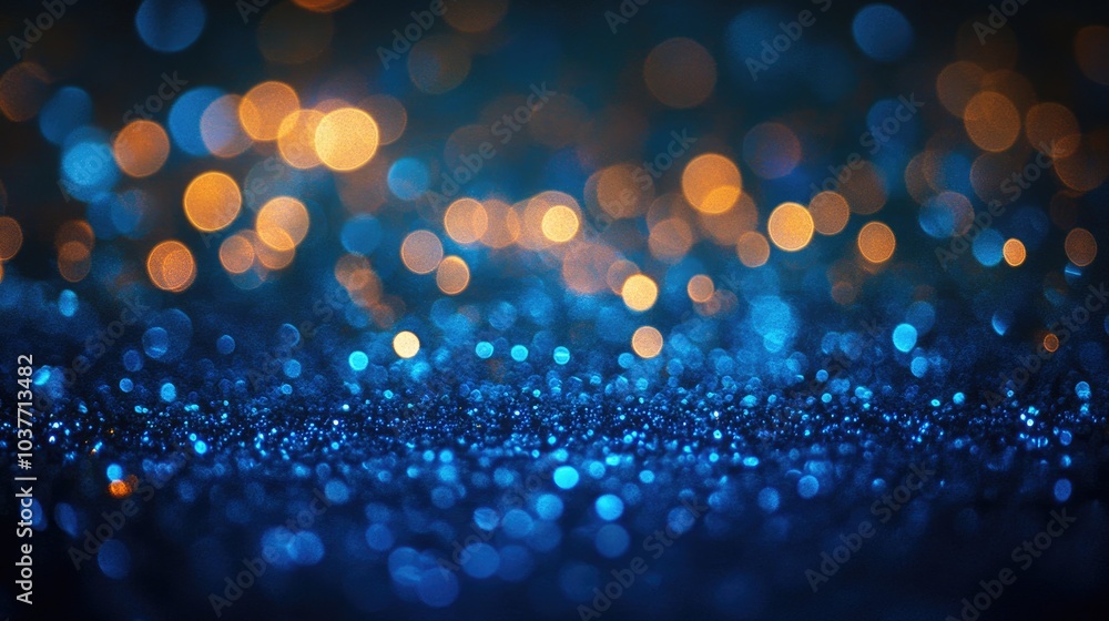 Poster luminous bokeh softly shimmers with blue hues abstract glowing lights create a gleaming effect isola
