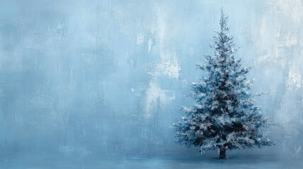 Fototapeta premium Abstract holiday tree against a soft blue backdrop