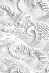 Elegant and Minimalist Seamless White Wave Texture Pattern for Design Projects