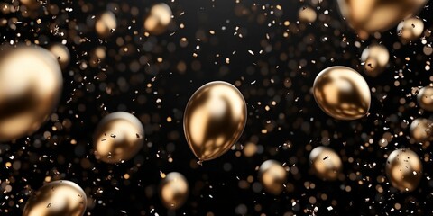 Golden Balloons and Confetti Celebration.