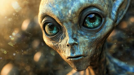 Fantasy 3D illustration of an extraterrestrial being
