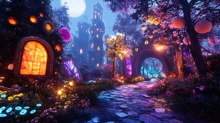 A Whimsical Art Festival Where Visitors Can Connect with Creative Installations and Interactive Exhibits in a Colorful Atmosphere