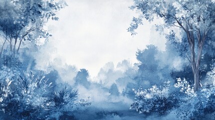 Hand painted watercolor landscape background for wedding invitation