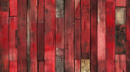 Seamless red texture featuring aged wooden boards