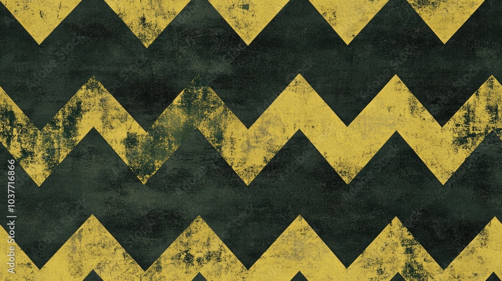Poster classic olive green and yellow chevron seamless pattern zigzag design background with a regular text