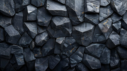 Black Sharp Rock Crystal Abstract Background