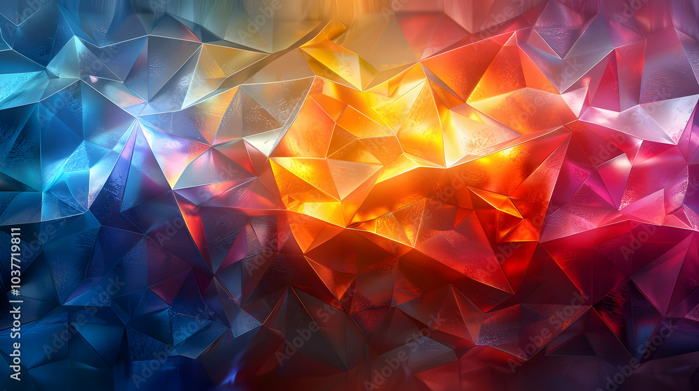 Poster abstract 3d background with triangles and geometric shapes
