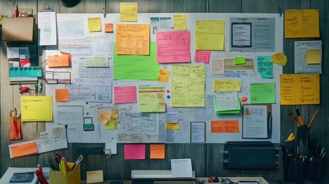 Organized Project Planning Workspace on Board