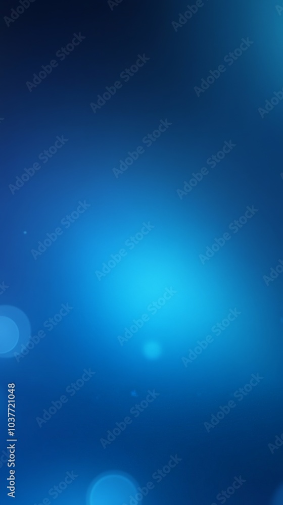 Poster abstract blue background with bokeh.