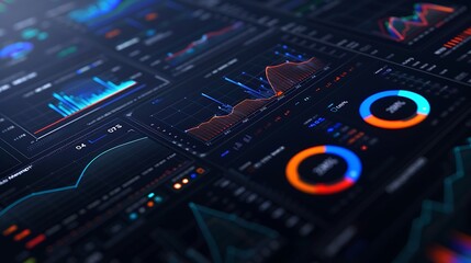 Obraz premium Data Visualization on a Digital Display