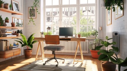 Home Office with Natural Light