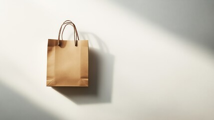 Brown Paper Bag on White Background