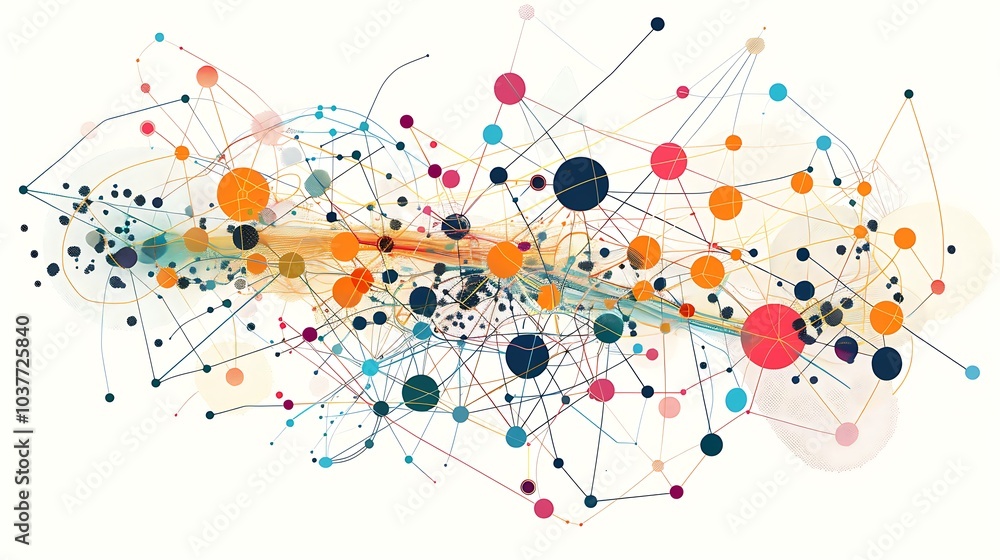 Poster abstract network of connected dots and lines
