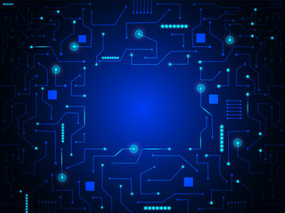 Geometric background and high tech circuit board connection system