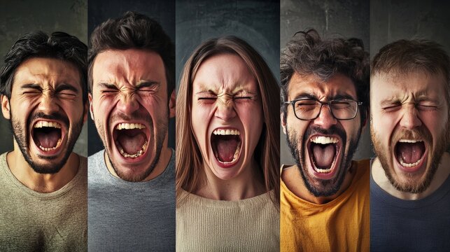 A group of people from different cultures expressing emotions in unique ways, illustrating social constructivism