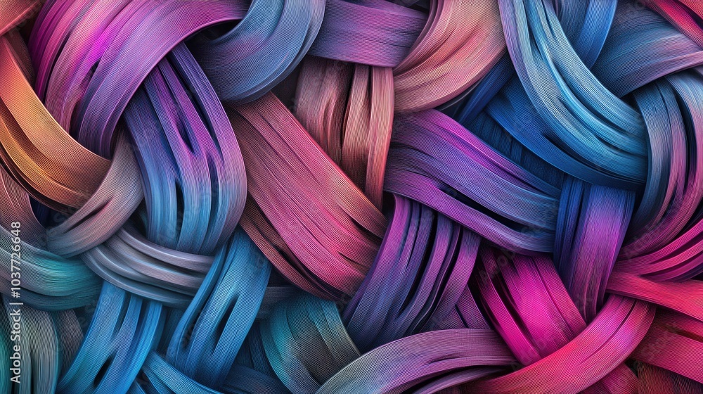 Poster fantasy abstract weave with gradient colors