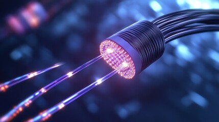Fiber Optic Cable Close-up