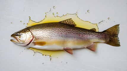 Obraz premium A Close Up Shot of a Freshwater Trout with Intricate Scales and Vibrant Colors in the Water