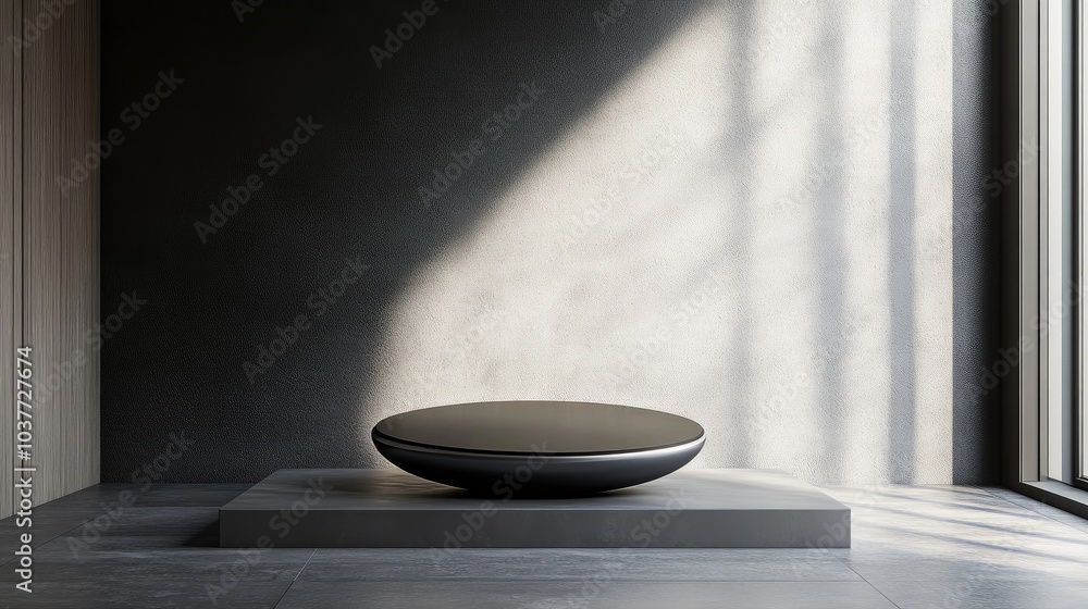 Poster glossy gray display podium 3d visualization