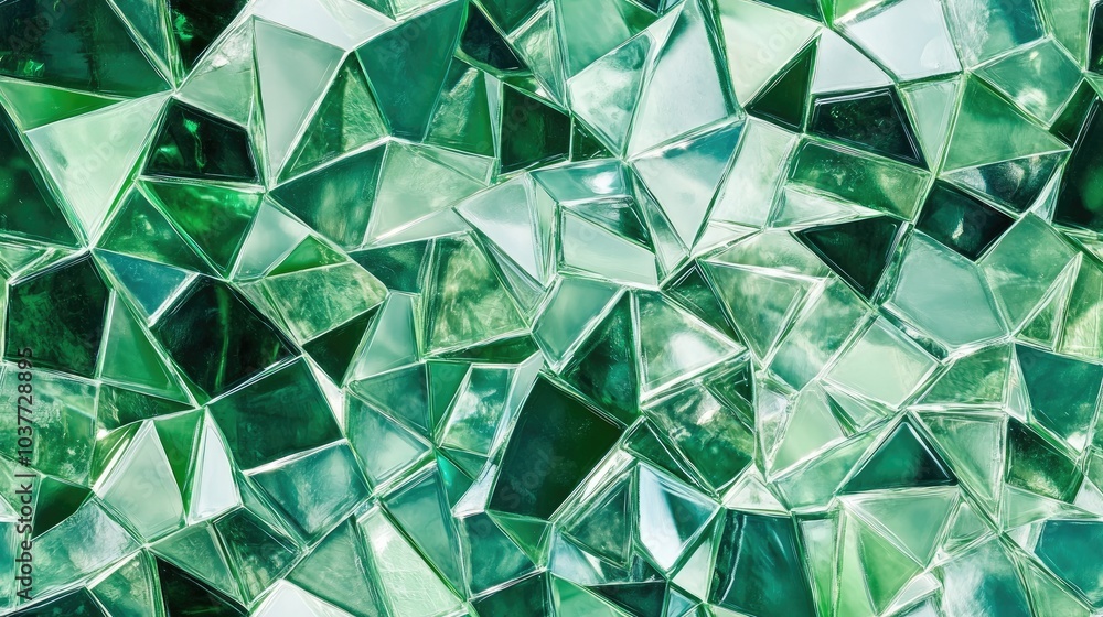 Aufkleber background featuring green triangular shapes raster image