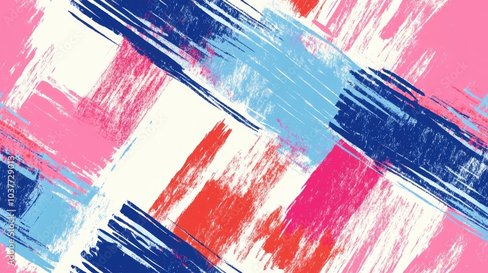 Poster abstract seamless geometric pattern featuring textured stripes brushwork hand hatching scribble effe