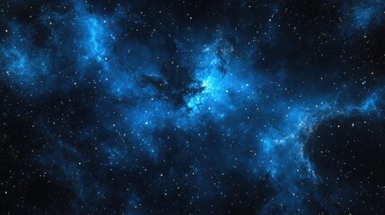 Fototapeta premium Creative abstract starry blue galaxy space background featuring 3D cartoon rendering of a nebula in the outer universe showcasing deep dark textures of nature and cosmic design