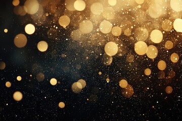 Gold bokeh creating an enchanting backdrop suitable for an awards ceremony or festive event.