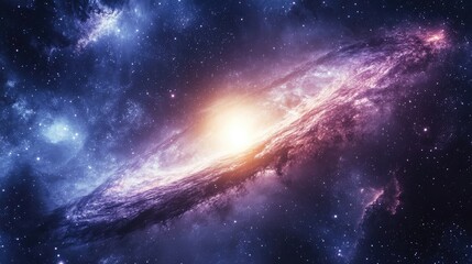 Radiation emitted from a black hole situated at the center of a galaxy depicted through 3D cartoon rendering Panoramic space scene featuring stars a black hole nebula and galaxies