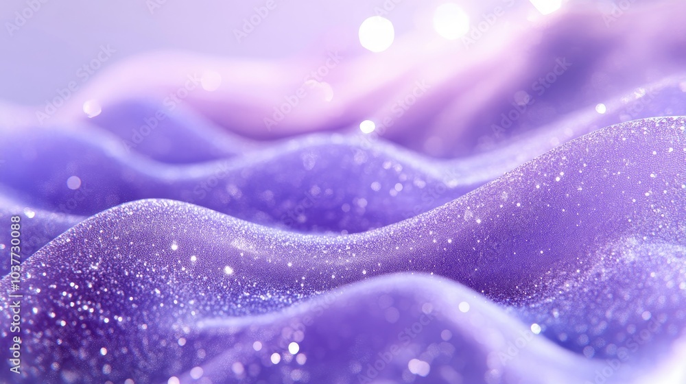 Aufkleber abstract digital wave of purple particles with bokeh and a light background