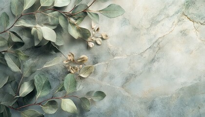 Quartzite stone wallpaper with organic nature leaves and abstract textures