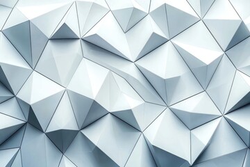 Geometric Polygon Triangle Pattern on White Gray Background for Futuristic Science Concepts