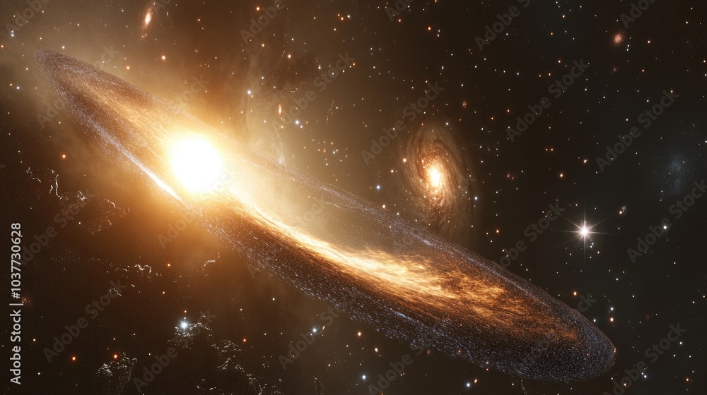 Aufkleber endless universe featuring stars and galaxies in outer space created through 3d cartoon rendering co