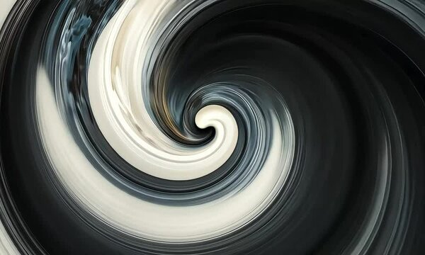 Abstract black and white swirling vortex design with ai generated.


