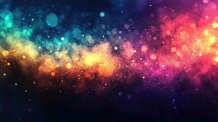 Naklejka premium Vibrant abstract background featuring a mix of bright colors and shimmering glitter