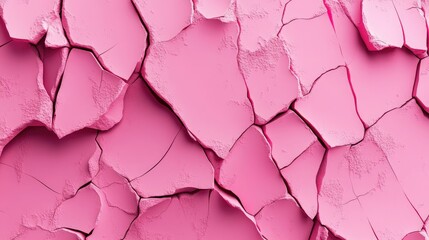 Abstract background featuring a cracked surface in shades of pink 3D illustration