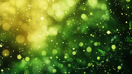 Obraz premium Green Bokeh Background: Green bokeh textured background, providing a solid space for ecological or nature-related text.