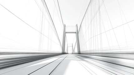 Obraz premium Line Art Illustration of a Bridge