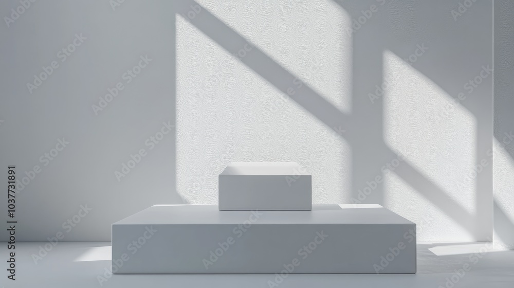 Poster geometric abstract background in realistic 3d render for product overlay mock up a vacant white squa
