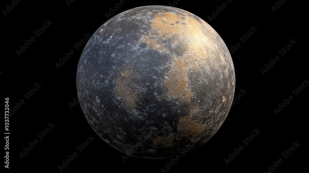 Poster high resolution 3d cartoon rendering of the planet mercury showcasing the best quality depiction of 
