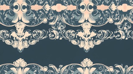 Seamless ornamental pattern with decorative borders Stylish design for fabric web cards and smartphone covers