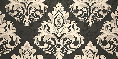 Seamless damask wallpaper design for elegant interior