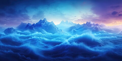 Aerial view of ocean waves crashing against a rugged coastline, Aerial view of ocean waves hitting a rocky shore